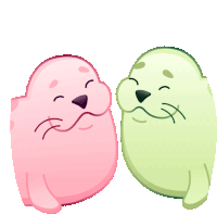 Gif animé amour phoques